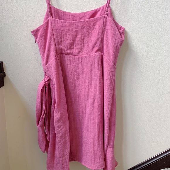 Hot Pink Wrap Dress - Picture 3 of 3